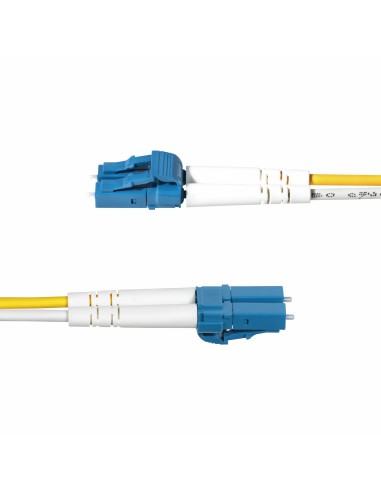 Cable de Fibra Óptica Dúplex LC a LC (UPC) OS2 Monomodo de 2m - 9/125µm - 10G - Resistente a Dobleces - Low Insertion Loss - Ca